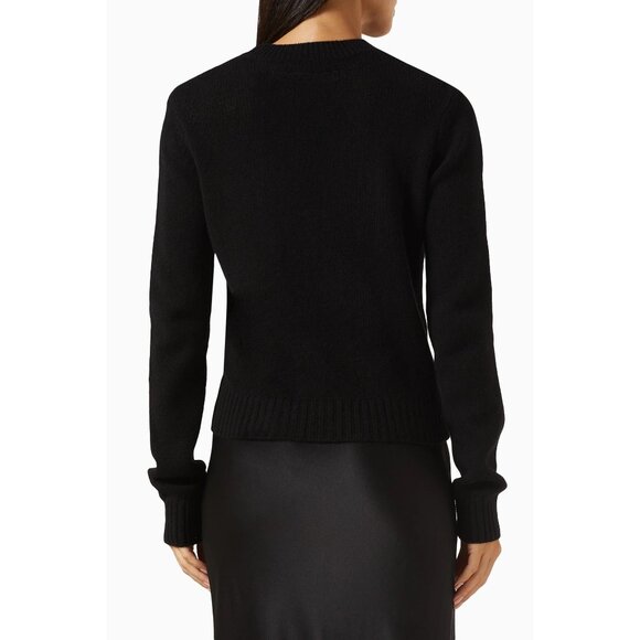 Enza Costa Cashmere Cotton Long Sleeve Crewneck Sweater in Black X-Small Womens - Picture 11 of 12